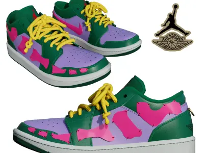 DINO 2 Air Jordan 1 IVY LOW Shoes PBR  Low-poly 3D model