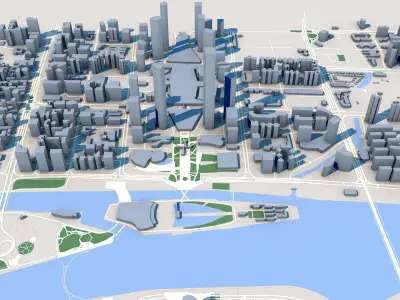 Guangzhou CTF Finance Centre Canton Tower Guangzhou China 3D model