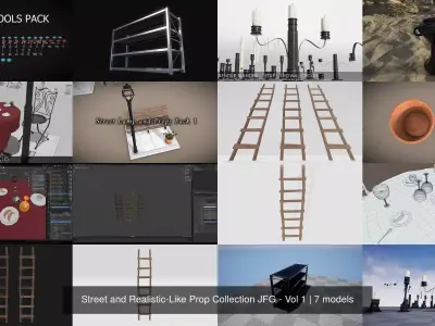 Street and Realistic-Like Prop Collection JFG - Vol 1 3D Model Pack
