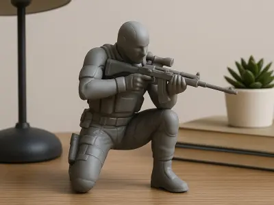 Sniper Soldier - 3D Printable STL Model  3D print model