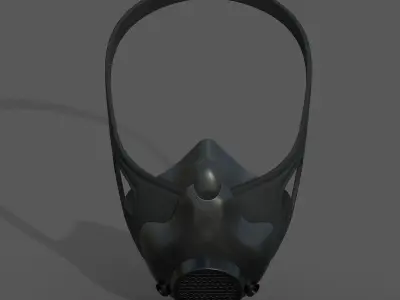 Gas mask helmet 3d model military combat fantasy  Low-poly 3D model