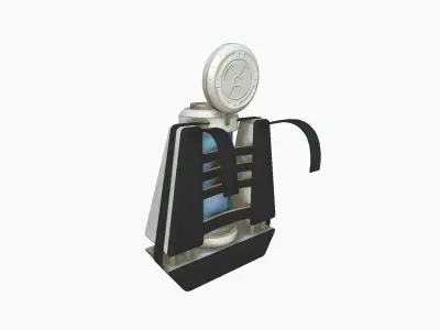 SciFi Backpack J07 White Dirt - Fashion Character Design Low-poly 3D model