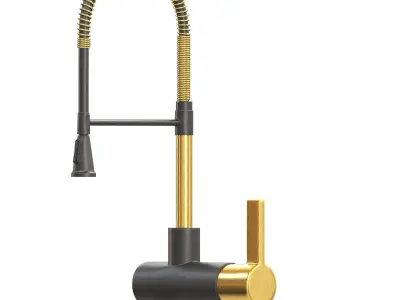 Valves-01 kitchen faucet gold Free 3D model