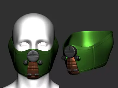 gas mask millitary high poly sculpt 3d printable ver 3 3D model