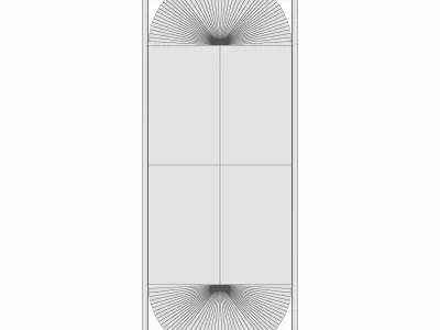 Oval mirror in a metal gold frame Midville 2 3D model