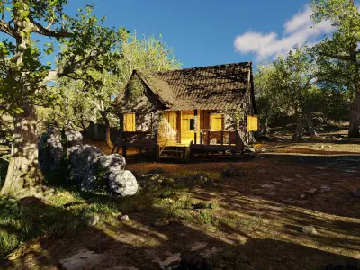 Cabins Scene 3D model