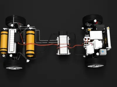  FWD Hydrogen Fuel Cell Car Chassis 