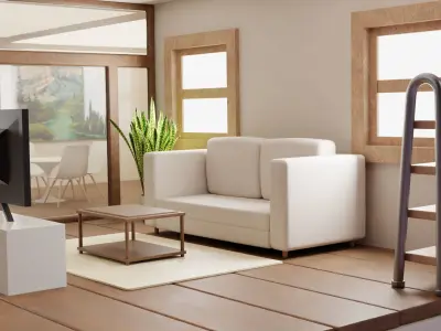 Apartment isometric interior 3D model