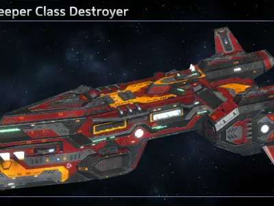 Spaceship Destroyer Collection III 3D Model Pack