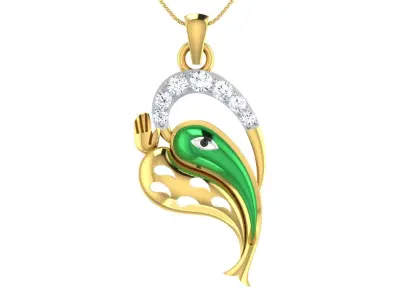 light weight yellow gold  diamond pendent -ZA PN 2121-B-CH 85 3D print model