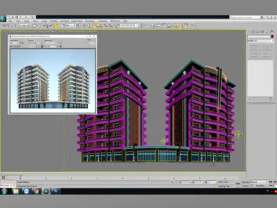 Architectural 3d Model with Render Scene Low-poly 3D model