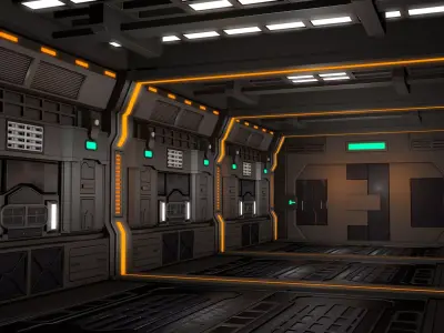 Sci Fi Interior Corridor  3D model