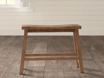 Wes Wood Bench 3D model