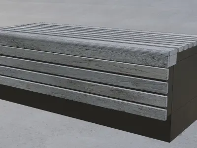 Sleek Modern Urban Bench - Realistic 3D Model for Cityscapes 3D model