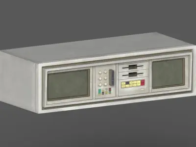 Small Retro Computer Console Low-poly 3D model
