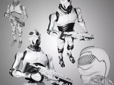 Robot Soldier Low-poly 3D model