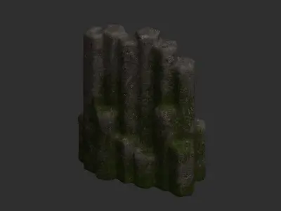 Cave Crystal 1 - Moss 1 Low-poly 3D model