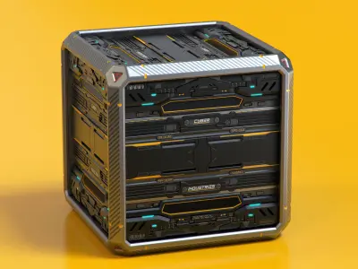 SciFi Crates set 3D model purchase
