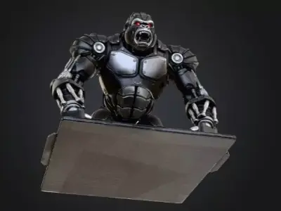 Cyber Gorilla Mecha - Armored Primate Sci-Fi 3D 3D print model
