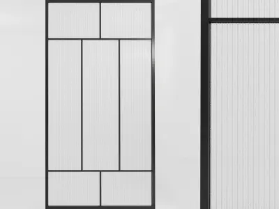Glass partition door 83 Low-poly 3D model