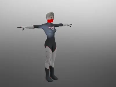 3D model - Lady Kara Rigged and animated 3D model