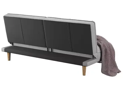 Sofa Bed Siljan Fabric Light Grey 3D model