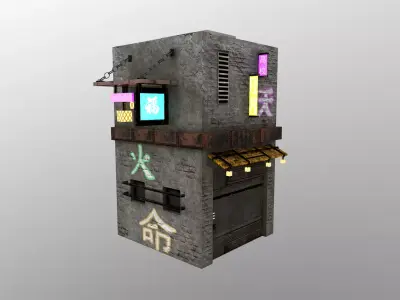 Cyberpunk City - Building 25 Low-poly 3D model