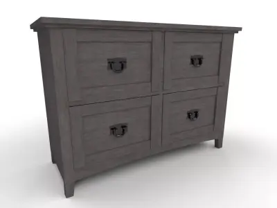 home room cabinet 3 low poly 2 texture sets Low-poly 3D model