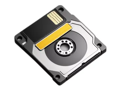 Compact SciFi Data Cartridge Low-poly 3D model