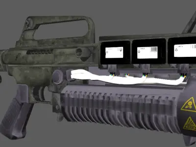 Modern Grenade Gun Low-poly 3D model