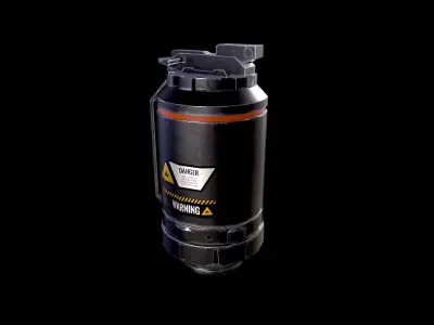 Low Poly Sci-Fi Futuristic Cyberpunk Hand Grenade AR VR Ready Low-poly 3D model