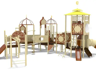 Islamic Mosque Playground Low-poly 3D model