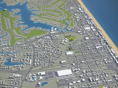 Virginia Beach  Low-poly 3D model