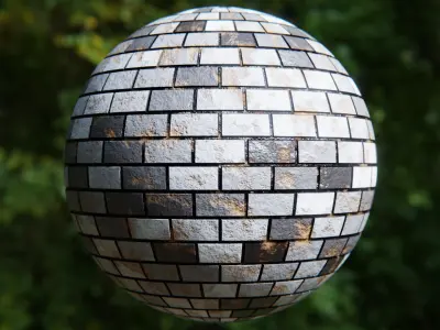 Procedural Green Brick Shader - Realistic Blender Material Texture