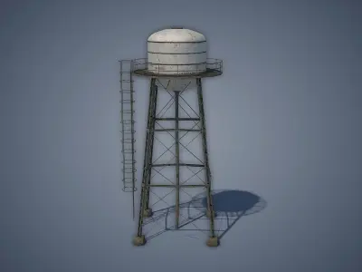 Water Tower Low-poly 3D model