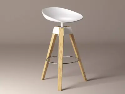 Plumage two modern bar stools 3D model