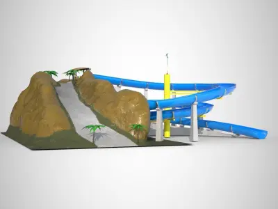Aquapark Slide Pack PBR 3D model