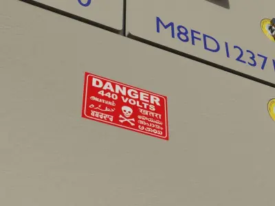 Electrical Meter Board Low-poly 3D model 3D model