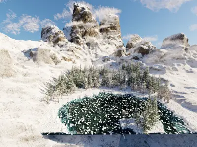 Snow landscape Scene 3D model