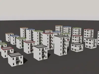 Cartoon Building Low Poly Building H 30 Variant Low-poly 3D model