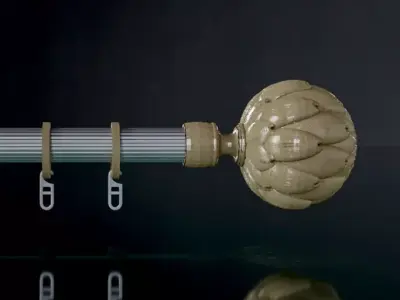 Finial for curtain rods 3D model