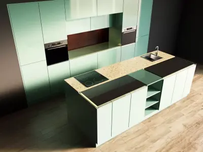3-Kitchen3 glossy 1 3D model