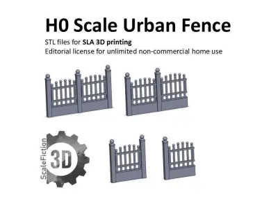 H0 Urban Fence System 3D print model