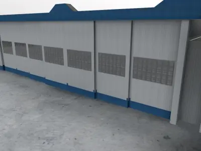 EGKK Hangar 1 Low-poly 3D model