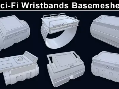 Sci-Fi Wristband Base Mesh 3D model