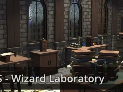 Dungeon Set Wizard Laboratory Low-poly 3D model
