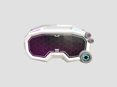 SciFi Glasses Low Poly A07 - Character Design Low-poly 3D model