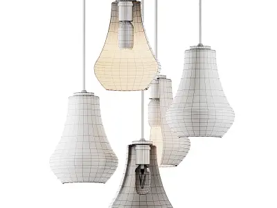 Arren Brass Round 5-Light Pendant  3D model