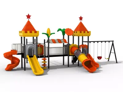 3D Model Outdoor Playground for Parks and Gardens Playset  Low-poly 3D model
