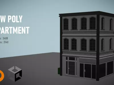 Low Poly Apartment Low-poly 3D model